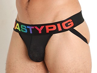 Model in black Nasty Pig Pride Jockstrap 2.0