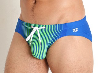 Model in prince blue Nasty Pig Verge Swim Bikini