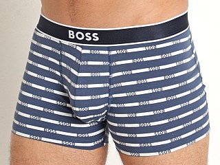 Model in open blue Hugo Boss Trunk 24 Print