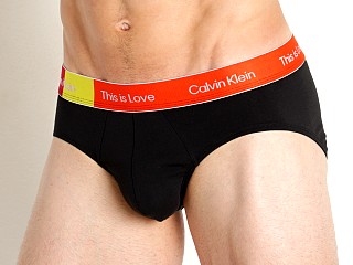 Model in black w/ cherry tomato Calvin Klein Pride Cotton Hip Brief