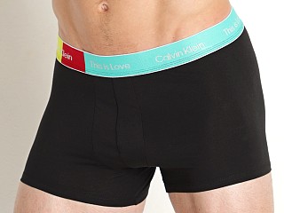 Model in black w/ aqua green Calvin Klein Pride Cotton Trunk