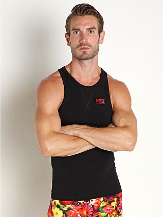 Model in black Diesel Johnny Tank Top