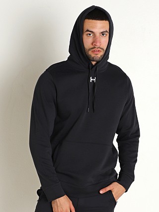 Model in black Under Armour Hustle Fleece Hoodie