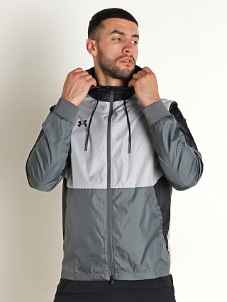 Model in black Under Armour Legacy Team Windbreaker