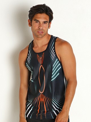 Model in neon orange Breedwell Akira Tank Top