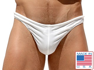 Model in bone Rufskin Silas Cotonnade Pose Thong Brief