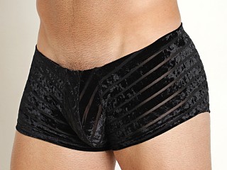 Complete the look: Rick Majors Stripe Velvet Super Low Rise Trunk Black