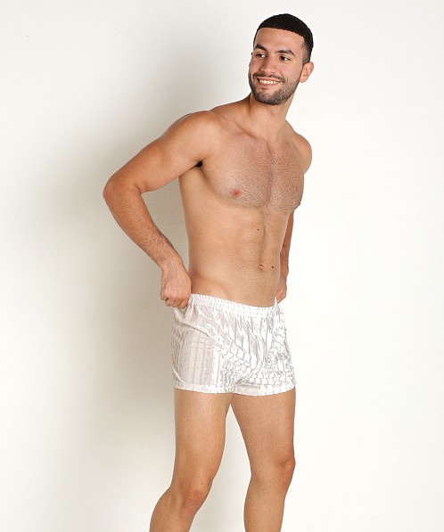 Rick Majors Stripe Velvet Short White