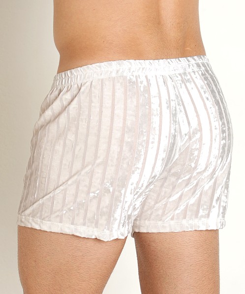 Rick Majors Stripe Velvet Short White