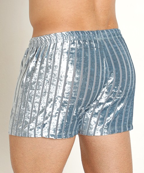 Rick Majors Stripe Velvet Short Sea Blue