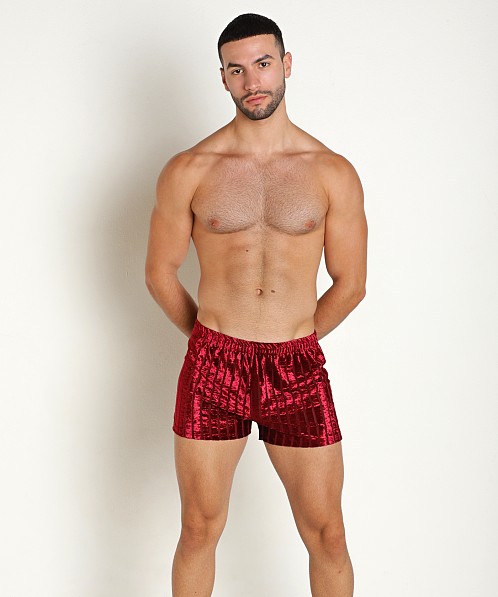 Rick Majors Stripe Velvet Short Elderberry