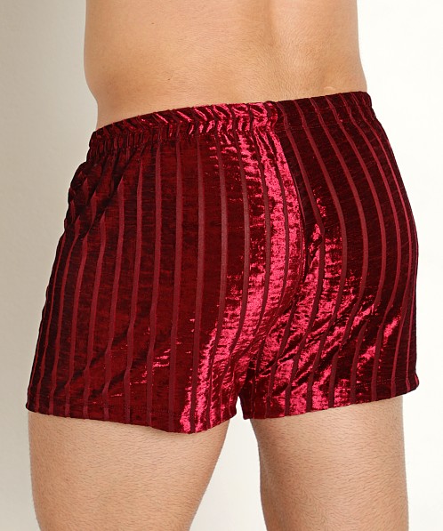 Rick Majors Stripe Velvet Short Elderberry