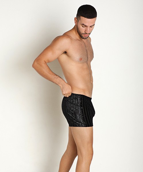 Rick Majors Stripe Velvet Short Black