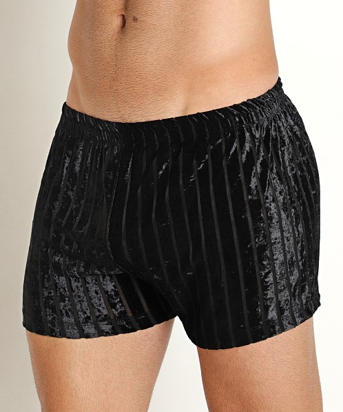 Rick Majors Stripe Velvet Short Black