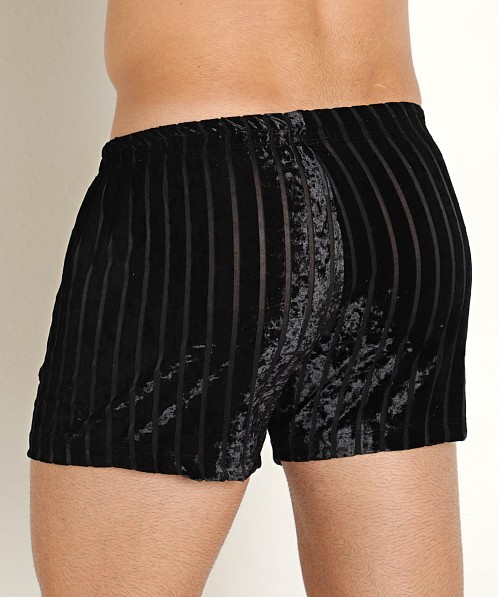 Rick Majors Stripe Velvet Short Black