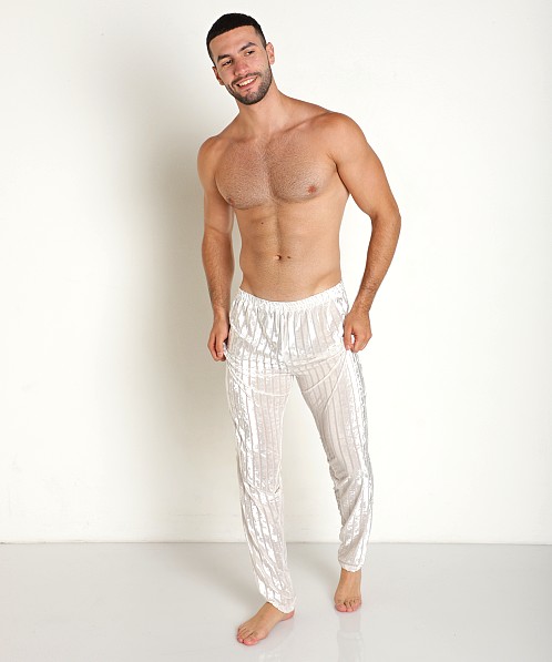 Rick Majors Stripe Velvet Pant White