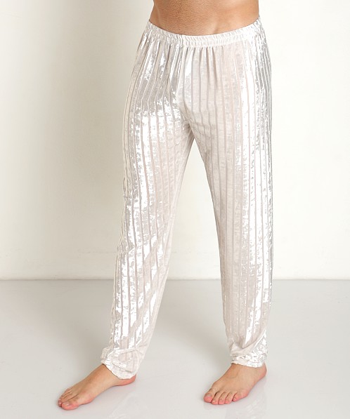 Rick Majors Stripe Velvet Pant White