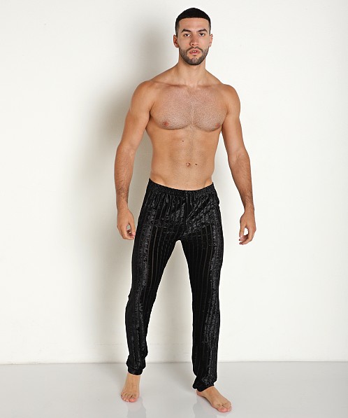 Rick Majors Stripe Velvet Pant Black