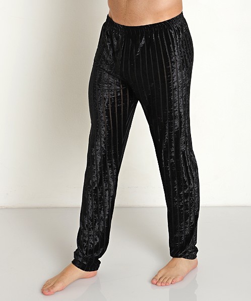 Rick Majors Stripe Velvet Pant Black