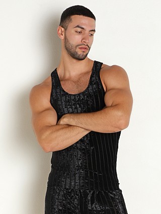 Complete the look: Rick Majors Stripe Velvet Tank Top Black