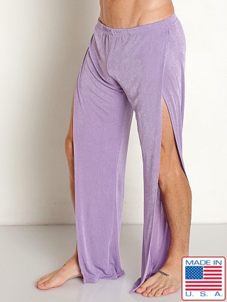 Model in lavender Rick Majors Frosted Slinky Pant