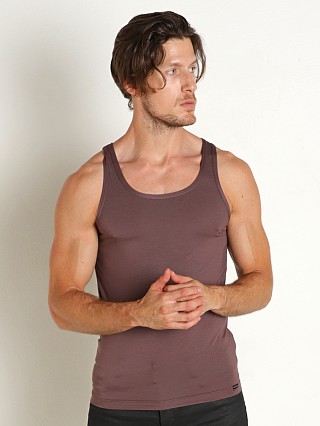 Model in mocha Olaf Benz Pearl 2300 Modal Tank Top