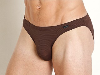 Model in maroon Olaf Benz Red 1201 Ribbed Italian Microfiber Brazil Brief