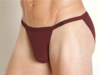 Model in burgundy Olaf Benz Red 2305 Italian Rayon Tanga Brief