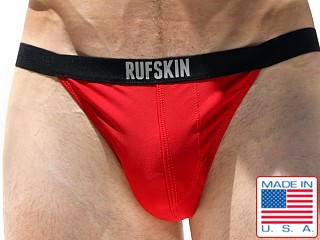 Model in red Rufskin Tyson Matte Nylon Sport Brief