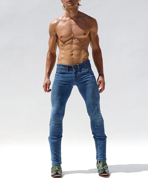 Rufskin Colton Slim Fit Stretch Cotton Jeans Distressed