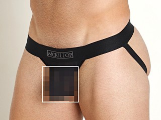 Model in black Mckillop Hoist Bulge Ultra Stretch Mesh Jock 2.0