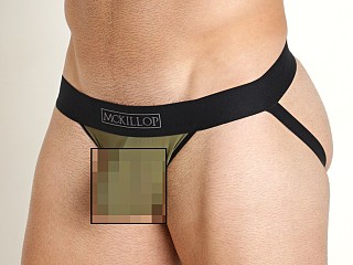 Model in army Mckillop Hoist Bulge Ultra Stretch Mesh Jock 2.0