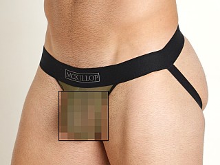 Model in army Mckillop Max Bulge Ultra Stretch Mesh Jock 2.0 With C-Ring