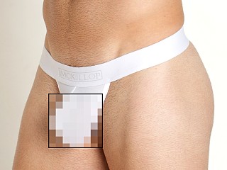 Model in white Mckillop Max Bulge Ultra Stretch Mesh C-Ring Pouch 2.0