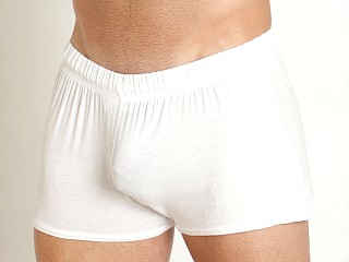 Model in ivory Mckillop Shade Whisper Shorts