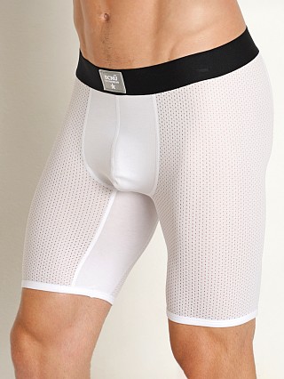 Model in white BCNU Air Flex Sheer Mesh Compression Short