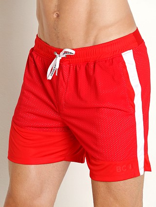 Model in red BCNU Soniq Shorty Short