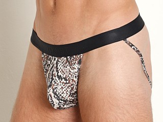 Model in natural leopard 2xist Sliq Jockstrap