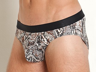 Model in snakeskin 2xist Sliq Brief