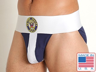 Model in navy Rick Majors Military Sports Brief