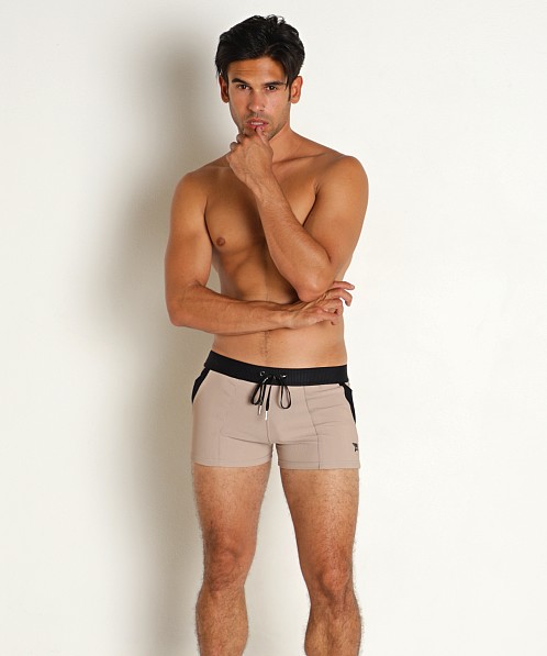 LASC FlexRib Swim Trunk Taupe