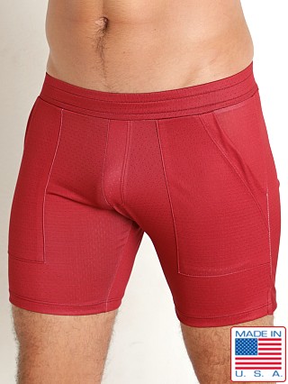 Model in ginger LASC Perforated Jersey 6" Shorts