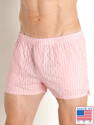 Model in pink LASC Breezy Cotton Jacquard 3" Shorts