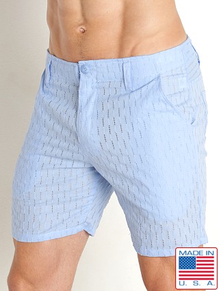 Model in denim LASC Breezy Cotton Jacquard 6" Shorts