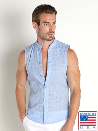 Model in denim LASC Breezy Cotton Jacquard Tank Top