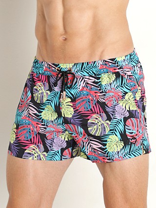 Model in monstera black 2EROS S50 Swim Shorts